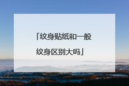 纹身贴纸和一般纹身区别大吗