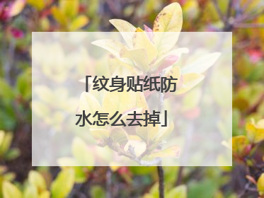 纹身贴纸防水怎么去掉