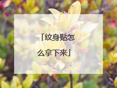 纹身贴怎么拿下来