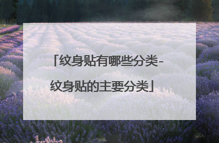 纹身贴有哪些分类-纹身贴的主要分类