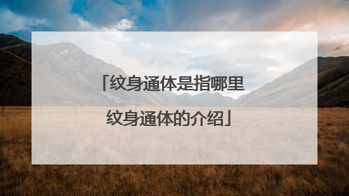 纹身通体是指哪里 纹身通体的介绍