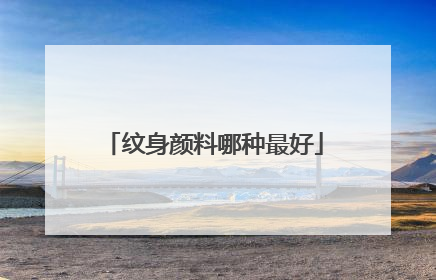 纹身颜料哪种最好