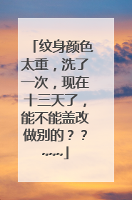 纹身颜色太重,洗了一次,现在十三天了,能不能盖改做别的??~~~