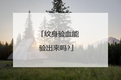 纹身验血能验出来吗?