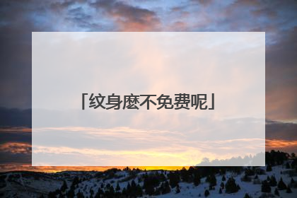 纹身麽不免费呢