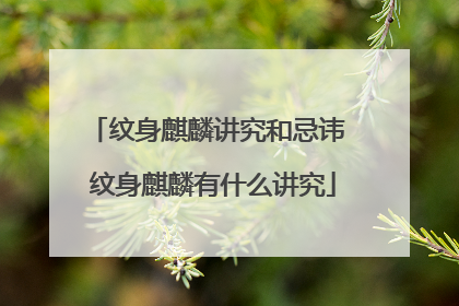 纹身麒麟讲究和忌讳 纹身麒麟有什么讲究