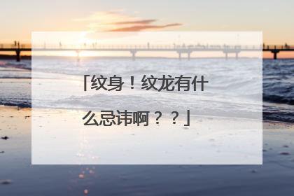 纹身！纹龙有什么忌讳啊？？