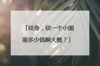 纹身，纹一个小图案多少钱啊大概？