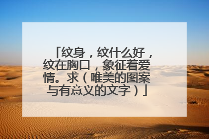 纹身，纹什么好，纹在胸口，象征着爱情。求（唯美的图案与有意义的文字）