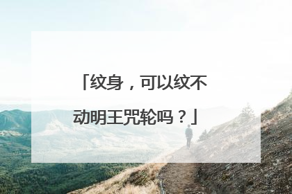 纹身，可以纹不动明王咒轮吗？