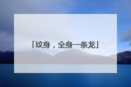 纹身，全身一条龙