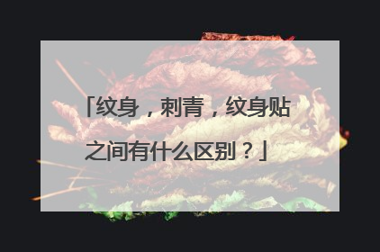 纹身,刺青,纹身贴之间有什么区别?