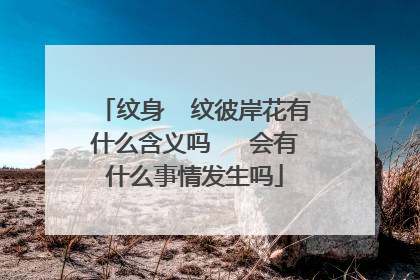 纹身  纹彼岸花有什么含义吗   会有什么事情发生吗