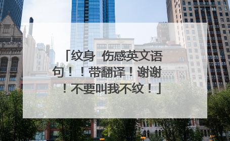 纹身 伤感英文语句！！带翻译！谢谢！不要叫我不纹！