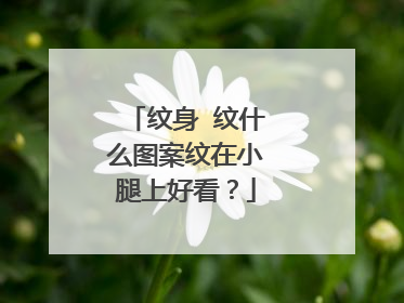 纹身 纹什么图案纹在小腿上好看？