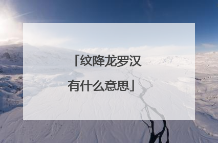 纹降龙罗汉有什么意思