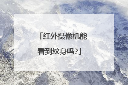 红外摄像机能看到纹身吗?