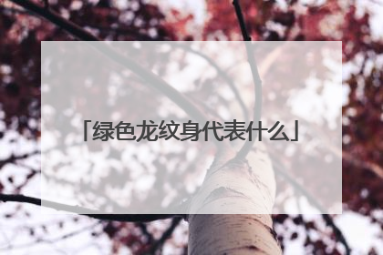 绿色龙纹身代表什么