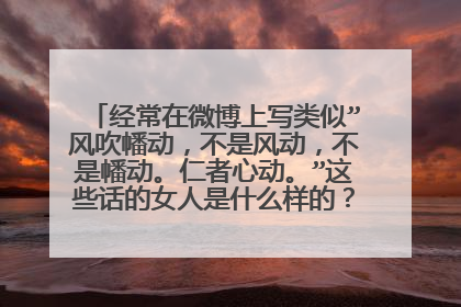 经常在微博上写类似”风吹幡动，不是风动，不是幡动。仁者心动。”这些话的女人是什么样的？什么情况？女