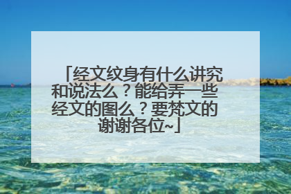 经文纹身有什么讲究和说法么？能给弄一些经文的图么？要梵文的 谢谢各位~