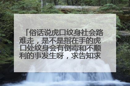 俗话说虎口纹身社会路难走，是不是指在手的虎口处纹身会有倒霉和不顺利的事发生呀，求告知求解释，告诉我
