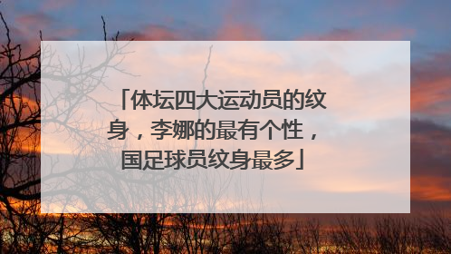 体坛四大运动员的纹身，李娜的最有个性，国足球员纹身最多