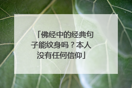 佛经中的经典句子能纹身吗？本人没有任何信仰