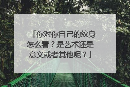 你对你自己的纹身怎么看？是艺术还是意义或者其他呢？