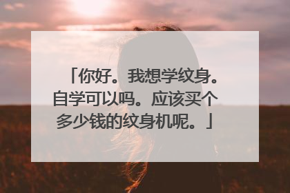 你好。我想学纹身。自学可以吗。应该买个多少钱的纹身机呢。