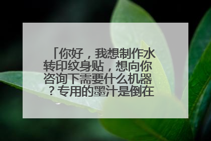 你好，我想制作水转印纹身贴，想向你咨询下需要什么机器？专用的墨汁是倒在机器里吗？
