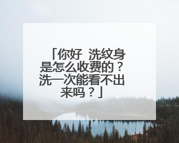你好 洗纹身是怎么收费的？洗一次能看不出来吗？