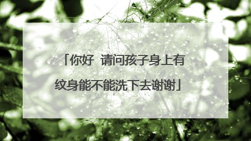 你好 请问孩子身上有纹身能不能洗下去谢谢
