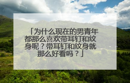 为什么现在的男青年都那么喜欢带耳钉和纹身呢？带耳钉和纹身就那么好看吗？