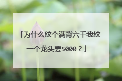 为什么纹个满背六千我纹一个龙头要5000？