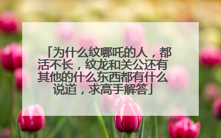 为什么纹哪吒的人，都活不长，纹龙和关公还有其他的什么东西都有什么说道，求高手解答