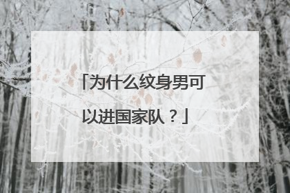 为什么纹身男可以进国家队？