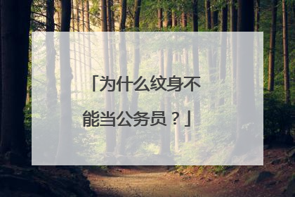 为什么纹身不能当公务员？