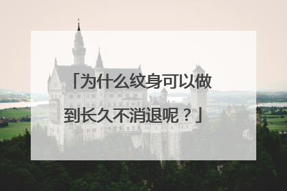 为什么纹身可以做到长久不消退呢？