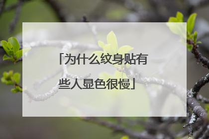 为什么纹身贴有些人显色很慢