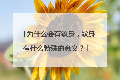 为什么会有纹身,纹身有什么特殊的意义?