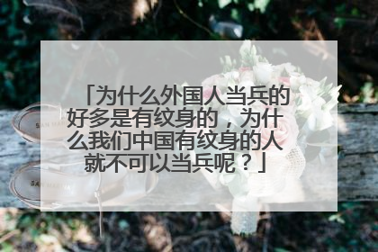 为什么外国人当兵的好多是有纹身的，为什么我们中国有纹身的人就不可以当兵呢？