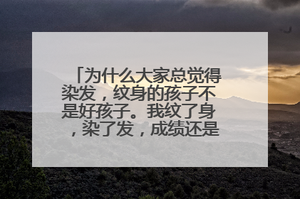为什么大家总觉得染发，纹身的孩子不是好孩子。我纹了身，染了发，成绩还是全校前100
