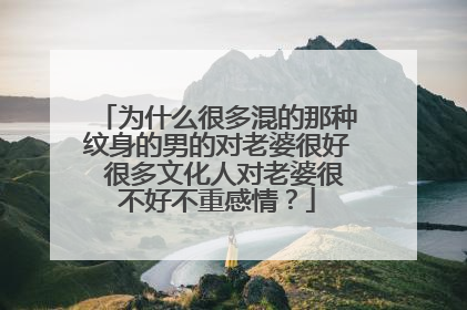 为什么很多混的那种纹身的男的对老婆很好 很多文化人对老婆很不好不重感情？