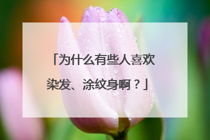 为什么有些人喜欢染发、涂纹身啊？