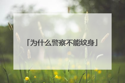 为什么警察不能纹身