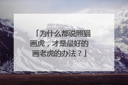 为什么都说照猫画虎，才是最好的画老虎的办法？