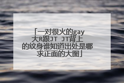 一对很火的gay 大R跟JT JT背上的纹身谁知道出处是哪 求正面的大图