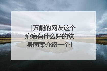 万能的网友这个疤痕有什么好的纹身图案介绍一个