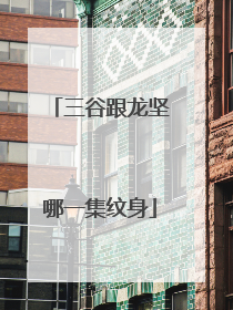 三谷跟龙坚哪一集纹身