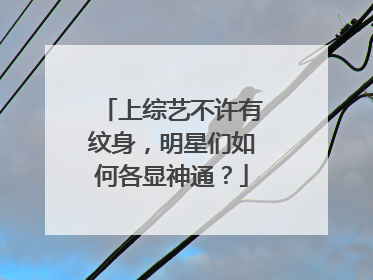 上综艺不许有纹身，明星们如何各显神通？
